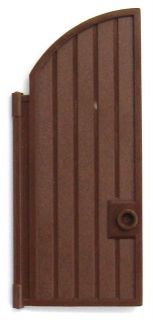 Door, Gate 1 x 4 x 7 2/3 with Curved Top in Reddish Brown