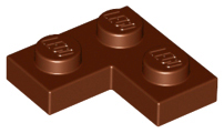 Plate 2 x 2 Corner in Reddish Brown