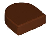 Tile Round 1 x 1 Half Circle in Reddish Brown