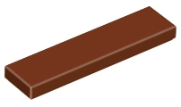 Tile 1 x 4 with Groove in Reddish Brown