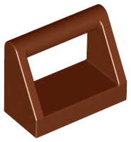 Tile Special 1 x 2 with Handle in Reddish Brown