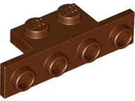 Bracket 1 x 2 - 1 x 4 [Square Corners] in Reddish Brown