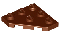 Wedge Plate 3 x 3 Cut Corner in Reddish Brown