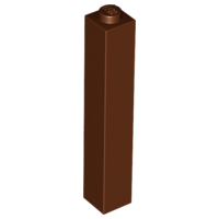 Brick 1 x 1 x 5 with Solid Stud in Reddish Brown