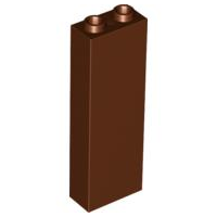Brick 1 x 2 x 5 with Hollow Studs in Reddish Brown