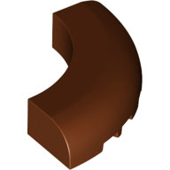 Brick Round Corner 5 x 5 x 1 Curved, Bottom Cut Outs, No Studs, 7 Bottom Tubes in Reddish Brown