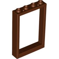 Window 1 x 4 x 5 with Hollow Studs in Reddish Brown