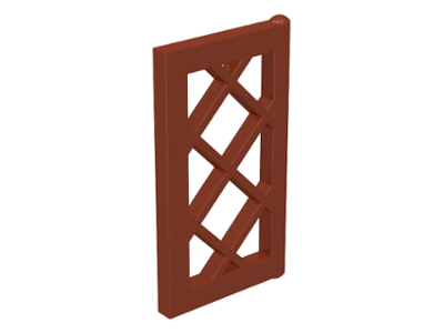 Window 1 x 2 x 3 Pane Latticed in Reddish Brown