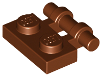 Plate Special 1 x 2 Side Handle [Free Ends] in Reddish Brown