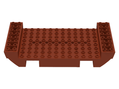 Boat Hull Section, Large Middle 8 x 16 x 2 1/3 with 8 or 9 Holes in Reddish Brown