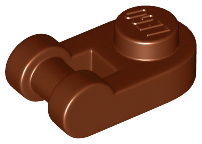 Plate Special 1 x 1 Rounded with Handle in Reddish Brown