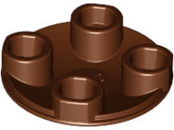 Plate Round 2 x 2 with Rounded Bottom [Boat Stud] in Reddish Brown