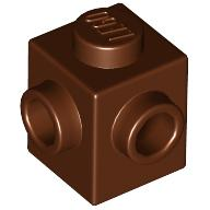 Brick Special 1 x 1 with Studs on 2 Adjacent Sides in Reddish Brown