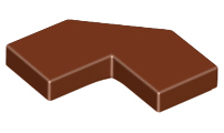 Tile Special 2 x 2 Corner with Cut Corner - Facet in Reddish Brown