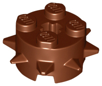 Brick Round 2 x 2 Special with Spikes in Reddish Brown