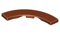 Tile 4 x 4 Curved, Macaroni in Reddish Brown