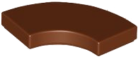 Tile 2 x 2 Curved, Macaroni in Reddish Brown