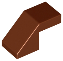 Brick Sloped 45° 2 x 1 with 2/3 Inverted Cutout and no stud in Reddish Brown