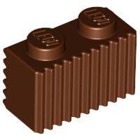 Brick Special 1 x 2 with Grille in Reddish Brown