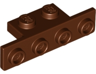 Bracket 1 x 2 - 1 x 4 [Rounded Corners at Bottom, Square Corners at Top] in Reddish Brown