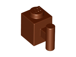Brick Special 1 x 1 with Handle in Reddish Brown