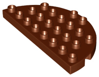 Duplo Plate Round 4 x 8 Semi-Circle in Reddish Brown