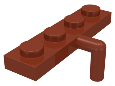 Plate Special 1 x 4 with Bar Down in Reddish Brown