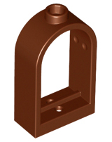 Window 1 x 2 x 2 2/3 with Rounded Top in Reddish Brown