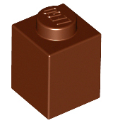 Brick 1 x 1 in Reddish Brown