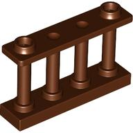 Fence Spindled 1 x 4 x 2 [2 Top Studs] in Reddish Brown