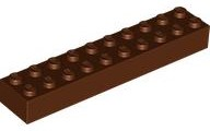 Brick 2 x 10 in Reddish Brown