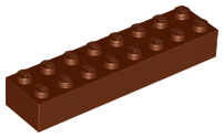 Brick 2 x 8 in Reddish Brown