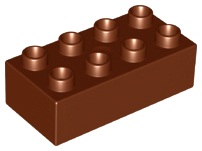 Duplo Brick 2 x 4 in Reddish Brown