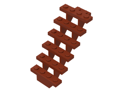 Stairs 7 x 4 x 6 Straight Open in Reddish Brown