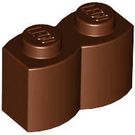 Brick Special 1 x 2 Palisade [aka Log] in Reddish Brown