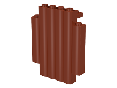 Panel 2 x 6 x 6 Log Wall [Palisade] in Reddish Brown