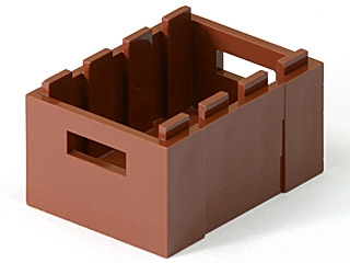 Box / Crate with Handholds 3 x 4 x 1 2/3 in Reddish Brown