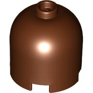 Brick Round 2 x 2 x 1 2/3 Dome Top, Hollow Stud in Reddish Brown