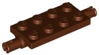 Plate Special 2 x 4 with Pins in Reddish Brown
