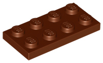 Plate 2 x 4 in Reddish Brown