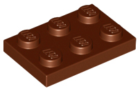 Plate 2 x 3 in Reddish Brown