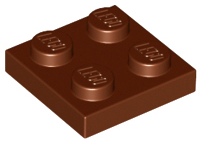 Plate 2 x 2 in Reddish Brown