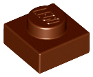 Plate 1 x 1 in Reddish Brown