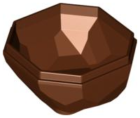 Rock Boulder 4 x 4, Bottom in Reddish Brown