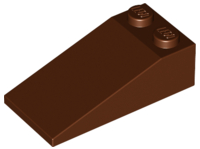 Brick Sloped 18° 4 x 2 in Reddish Brown