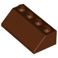 Brick Sloped 45° 2 x 4 in Reddish Brown