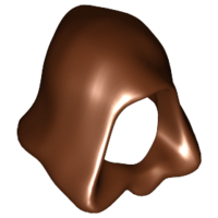 Hood, Connected Chin in Reddish Brown