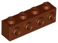Brick Special 1 x 4 with 4 Studs on One Side in Reddish Brown
