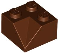 Brick Sloped 45° 2 x 2 Double Concave in Reddish Brown