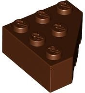 Brick Wedged 3 x 3 Cut Corner in Reddish Brown